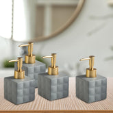 The Better Home 220ml Dispenser Bottle - Grey (Set of 4) | Ceramic Liquid Dispenser for Kitchen, Wash-Basin, and Bathroom | Ideal for Shampoo, Hand Wash, Sanitizer, Lotion, and More
